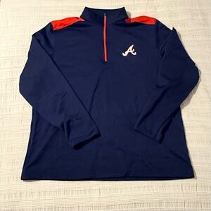 MLB Navy Red Atlanta Braves Men's Polo Shirt Size XL